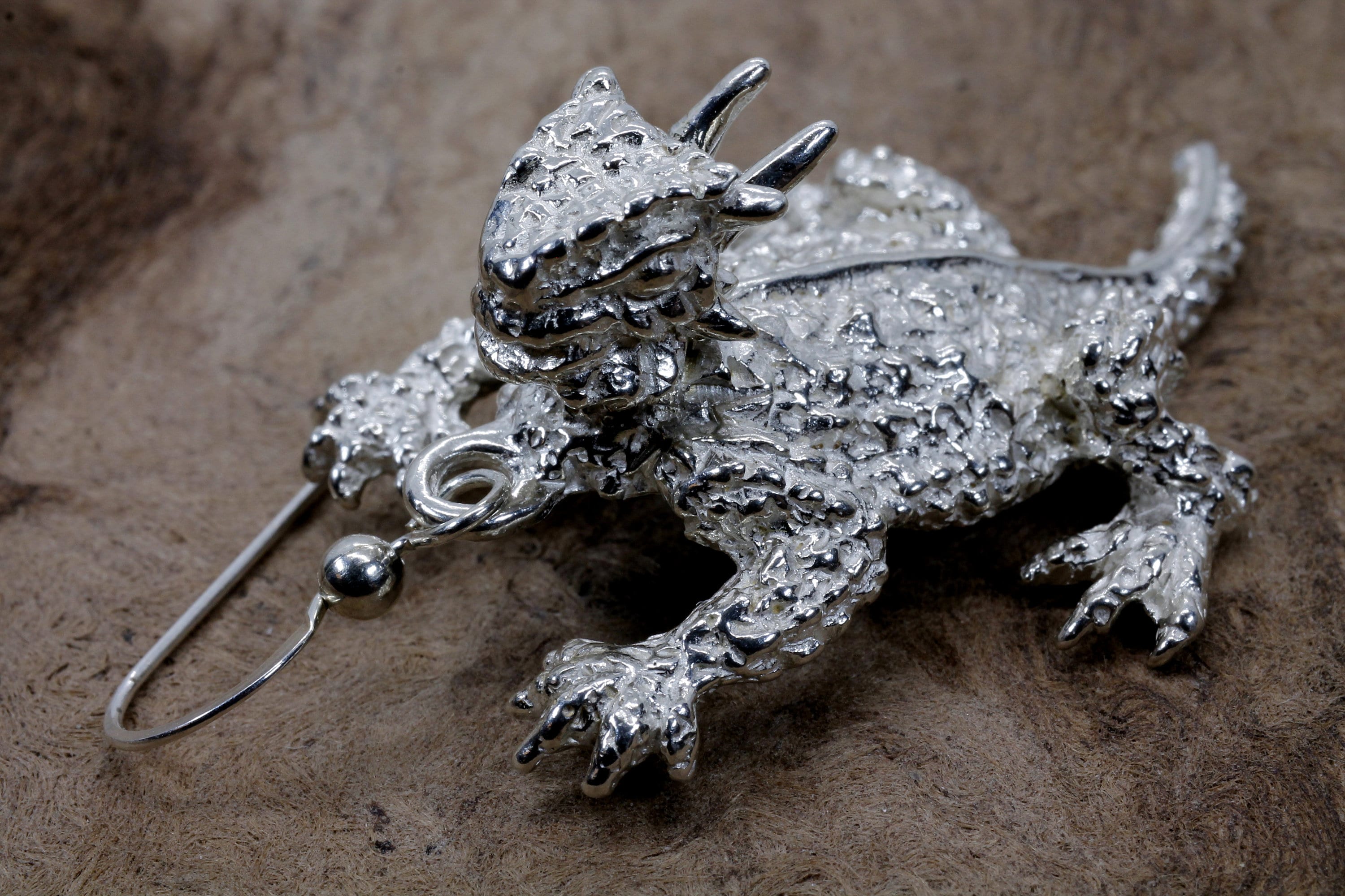 Large Sterling Silver Horned Frog Earrings: Texas Toad Jewelry - Etsy