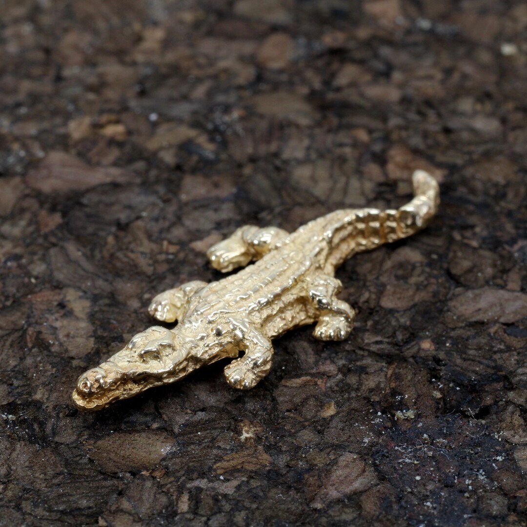 14kt Gold Small Alligator Tie Tack Pin: Reptile Gift - Etsy
