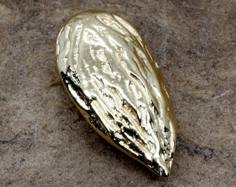 Joyería de almendras para hombre, broche de corbata o solapa de almendra, almendra pequeña de oro de 14 kt con diamantes, regalo para esposo cultivador de almendras, California