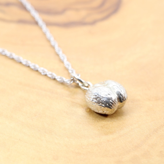 Sterling Silver Coco De Mer Seed Necklace: Seychelles Double