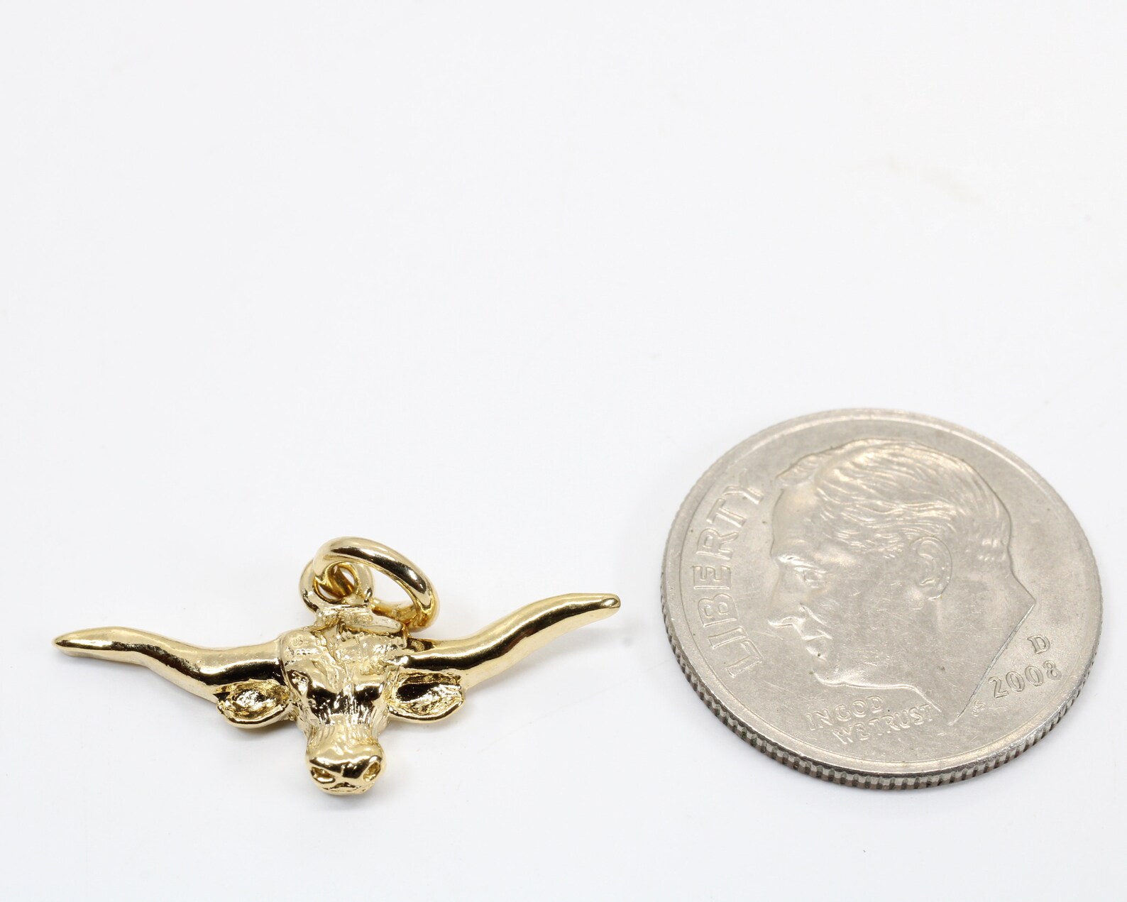 Gold Longhorn Head Charm for Her Charm Bracelet Made in 14kt Etsy