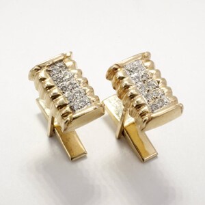 Cotton Anniversary Gift for him,14kt. Gold Diamond Cotton Bale Cuff Links,cotton farming gift for him, Second Anniversary Gift for husband