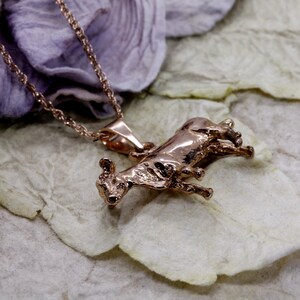Rose Gold Cow Necklace,dairy farmer gift for her, gold cow necklace, rose gold cow pendant, farm animal gift for wife or girl,14kt Rose Gold
