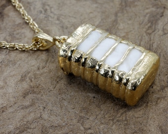 Medaljonghalsband i bomull, 14k guld vermeil, 2-årsjubileumspresent, alla ädelmetaller