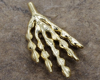 Gold Vermeil Soybean Pod Tie Tack: Realistic Farmer Pin All Precious Metals
