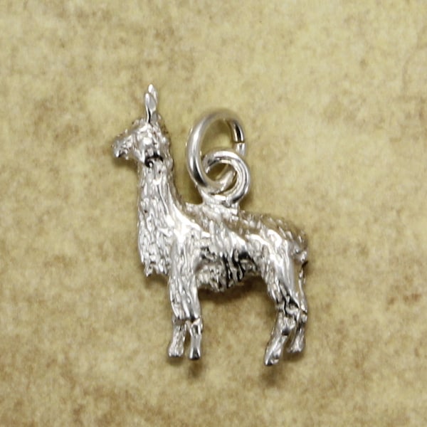 Suri Alpaca charme, zilveren Alpaca charme, 925 sterling zilver 3-D Suri Alpaca charme, cadeau voor alpaca liefhebber, alpaca cadeau voor haar