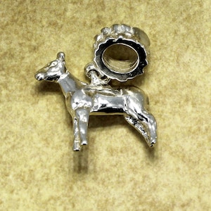 Lamb Slide Charm, 925 Sterling Silver Champion Show Lamb Slide Charm,  Show Sheep Slide Charm