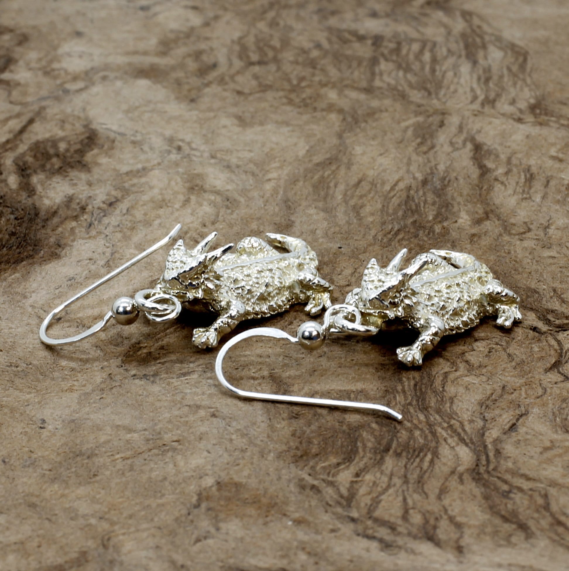 Horned Lizard Earrings Gift for Her Real 925 Sterling Silver Etsy