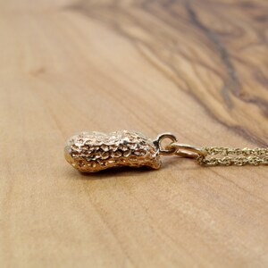 14kt Solid Gold Peanut Necklace in Small Size: Virginia Farm Girl Gift image 5