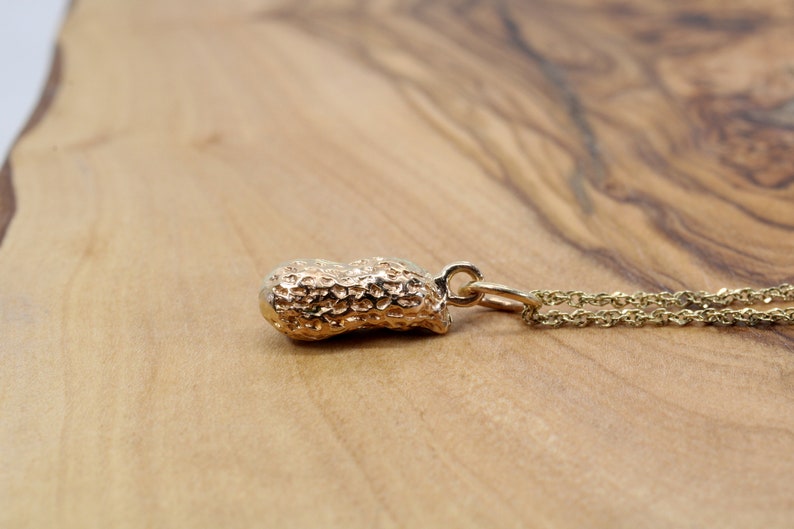 14kt Solid Gold Peanut Necklace in Small Size: Virginia Farm Girl Gift image 5