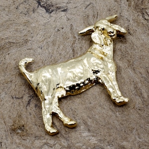 Mans Goat Jewelry, 14kt Gold Vermeil Boer Goat Tie Tack or lapel pin, Goat jewelry for him, Goat lover gift for husband, Goat brooch