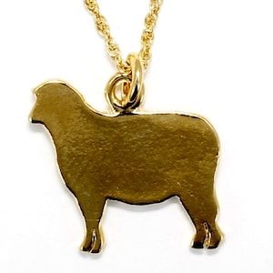 Gold Lamb necklace for her,Flat Polished Silhouette Lamb Necklace in 14kt gold vermeil ,SHow lamb necklace for 4-H or FFA,Sheep Necklace