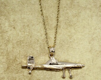Gold Airplane Jewelry , Airplane Necklace, Air Tractor Necklace in 14kt gold,  Gift mom Gift