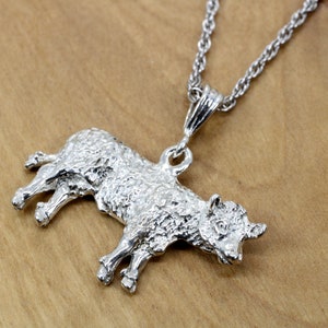 Large Hereford Cow Necklace for Him or Her in 925 Sterling Silver, Cattle Rancher gift for man or wife, Charolais Prize Cow