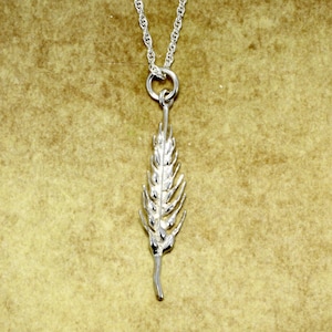 Wheat Jewelry, 925 Sterling Silver Wheat Head Necklace,Gift Mom Gift