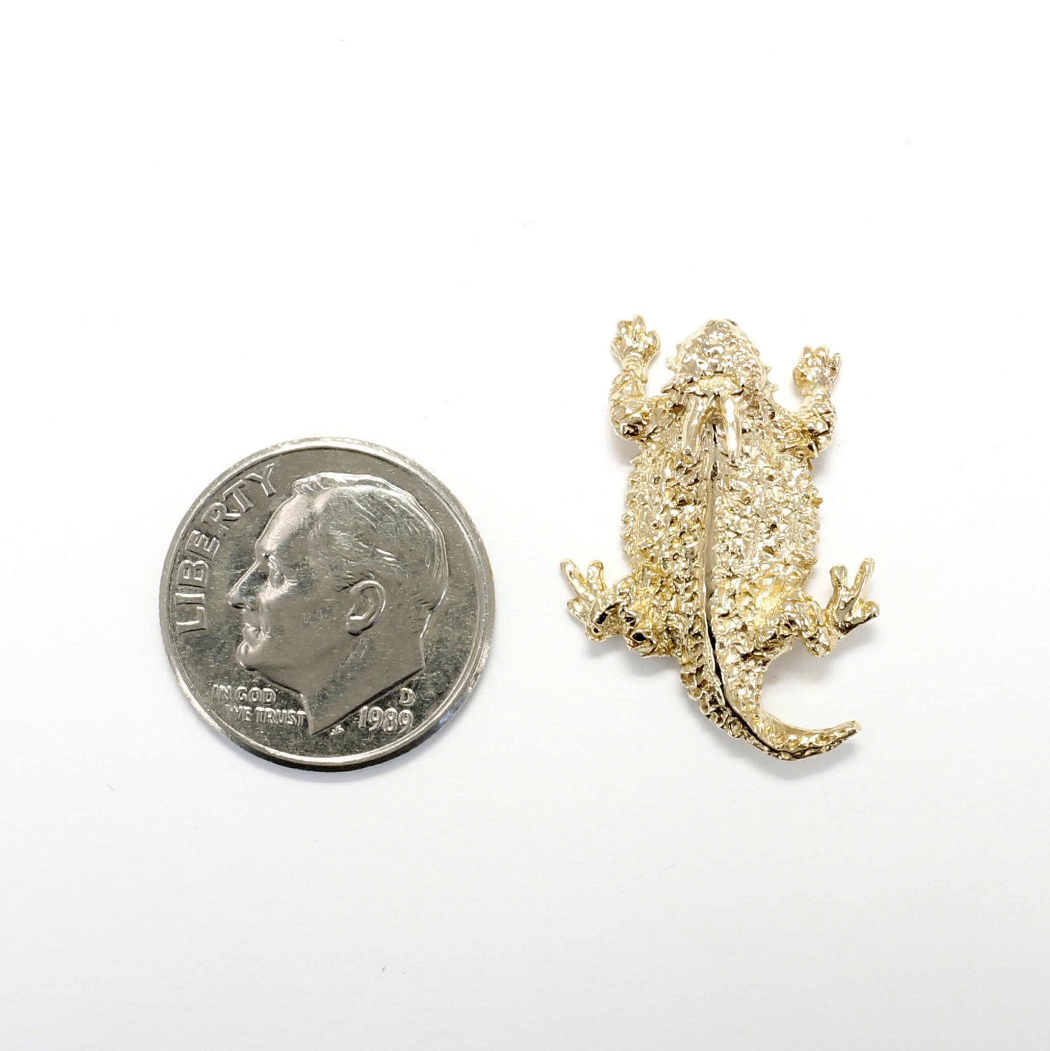 14kt Gold Horned Toad Pin: Hand Carved Lizard Tie Tack - Etsy