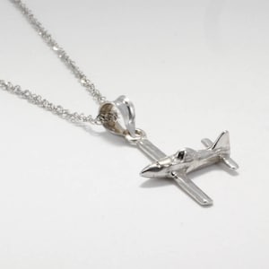 Airplane Jewelry , Airplane Necklace, Air Tractor Necklace in 14kt white gold, WHite gold Spray plane necklace, Ag plane gold white gold