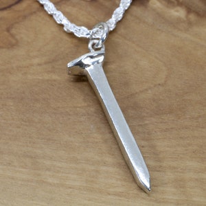 Silver Railroad Spike Necklace with solid 925 Sterling Silver Nail, Railroad Train Engineer Gift for him, Rail worker gift for man