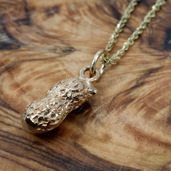 14kt Solid Gold Peanut Necklace: Virginia Farm Girl Gift