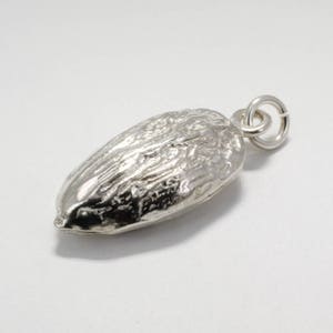 Almond Charm for charm bracelet, Actual Size 925 Sterling Silver Almond Charm, California Almond Grower gift, Almond Board gift