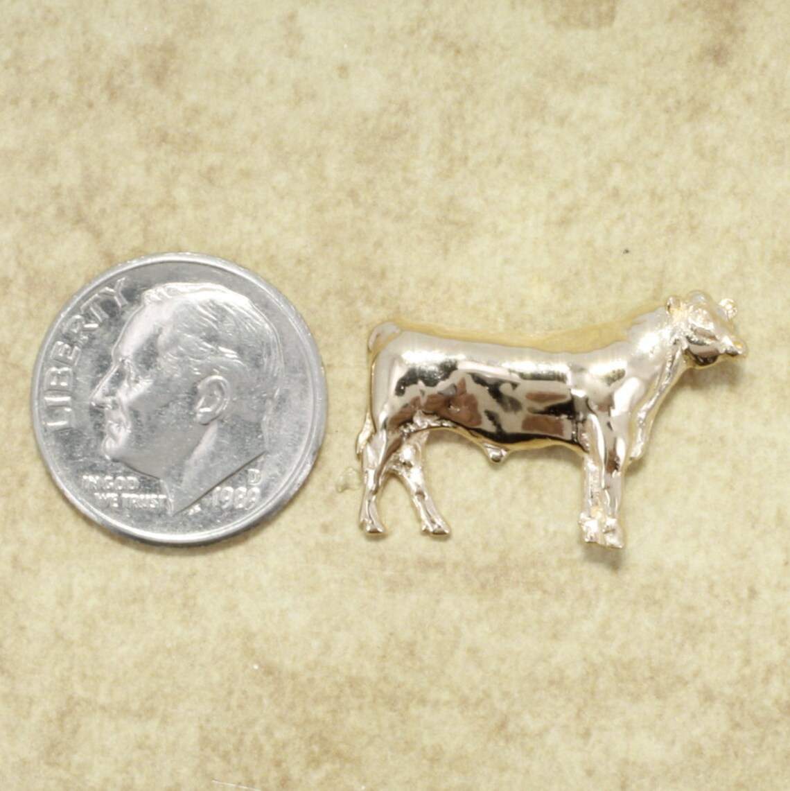 Cattle Rancher Gift for him Gold Bull Tie Tack in Solid 14kt Etsy