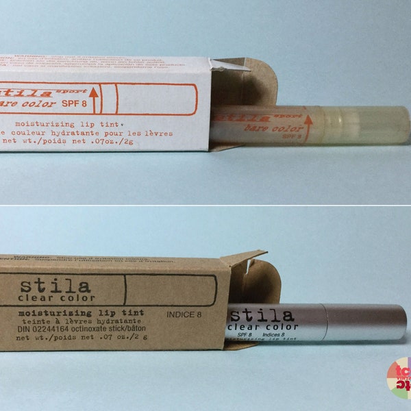 Vintage Stila Lip Tint Packaging, Lip Products, Original Lipstick + Box, Stila Beauty Products, Makeup Collectible, Used, 1990s