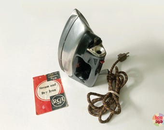 Vintage 1950s RCA Envoy Iron: Mid Century Steam & Dry Appliance, R993R, Original Box, Tested