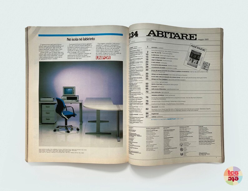 1985 Abitare Magazine, No. 234, May 1985 Issue, Driade Insert, Italian Design, Modern Furniture, Interiors, Used Collectible, Vintage image 5