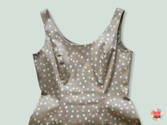 1990s Polka Dot Dress, Designer Gene Meyer, Size … - image 5