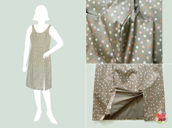 1990s Polka Dot Dress, Designer Gene Meyer, Size … - image 4