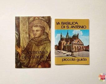 1970-80s Italian Guides, Basilica of St Anthony of Padua, 2 Booklets, Souvenirs of Italy, Italian Text, Architecture + Art, Used, Vintage