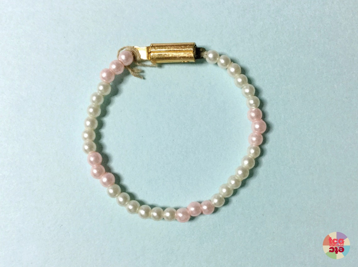 1960s Barbie Clone Pearl Necklace Pink and White Pearls | Etsy