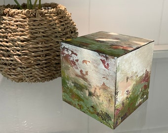 Original Landscape Painting Art Block, Mini Landscape Painting Sculpture,