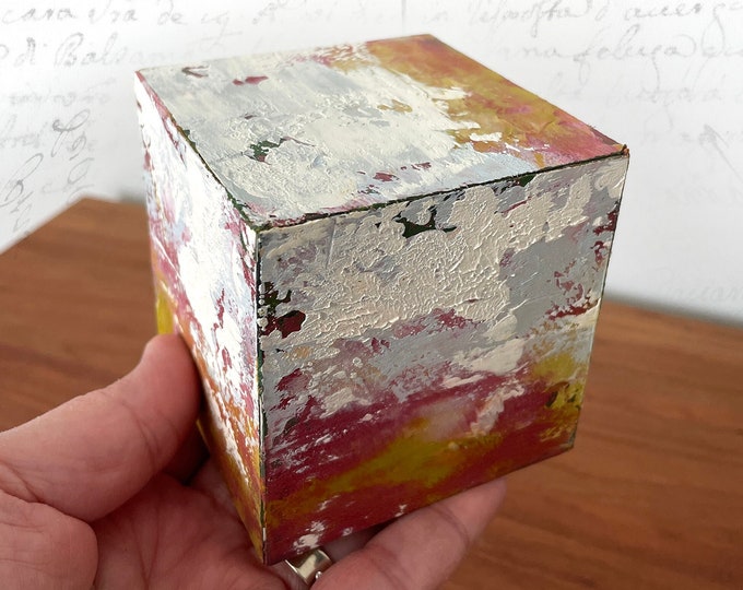 Original Landscape Painting Art Block, Mini Landscape Painting Sculpture,