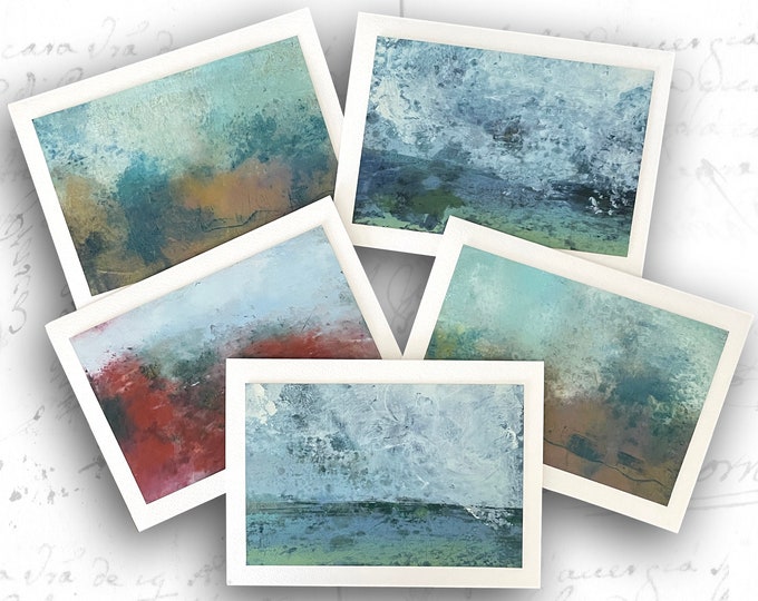 Set of Hand Painted Cards of Assorted Landscapes, Original Painting Blank Note Cards