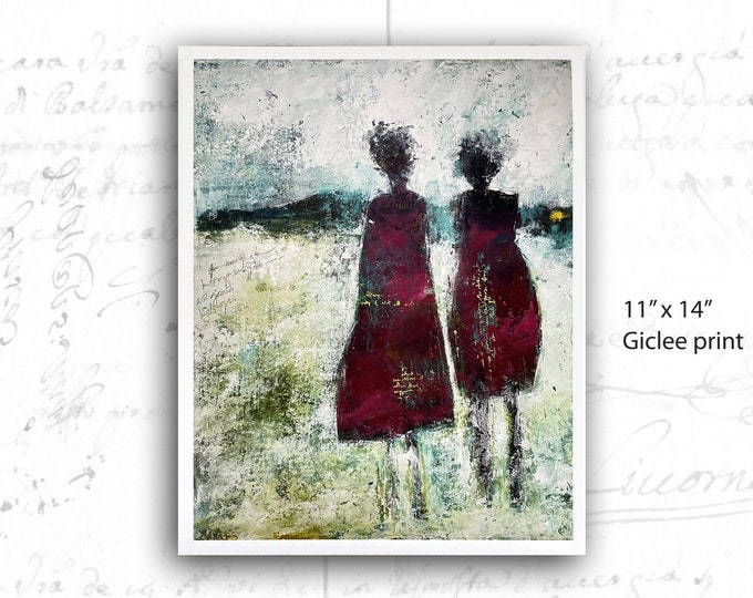 Female Figure Giclee Print, Giclee Print of Original Figure Painting, Walt Whitman Art Print