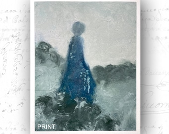 Fine Art Print of Woman in Blue, Giclée Print of Original Female FormPainting, Unframed Fine Art Print