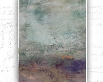 Abstract Landscape Painting with Lavender, Cold Wax and Oil Landscape (8 x 10)