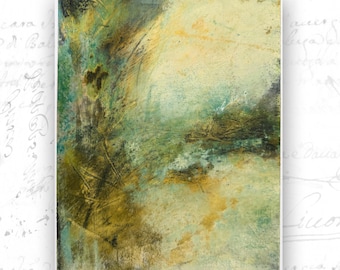 Abstract Landscape Painting, Cold Wax Oil on Archival Paper (8 x 10)