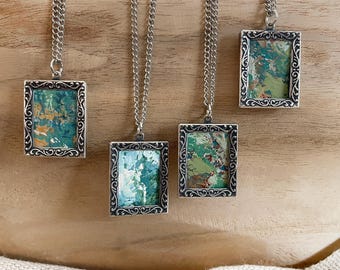 Handpainted Pendant Necklaces, Art Jewelry Necklace, Pendant with Original Art