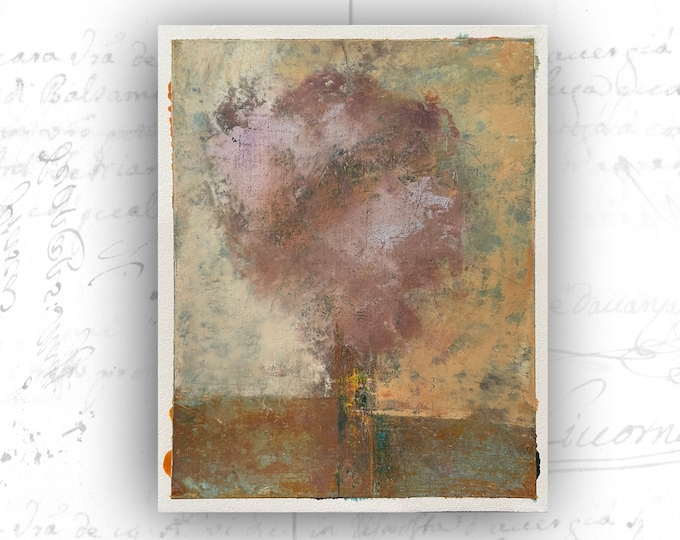 Impressionist Painting of a Tree in Bloom, Unframed Painting of Blossoming Tree