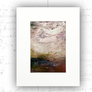 Unframed Abstract Landscape with Purple Sky, Cold Wax and Oil Landscape on Paper