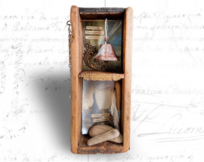 Sea Theme Found Object Assemblage: Gerard Manley Hopkins Poetry
