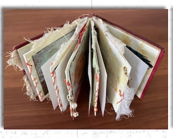 Handmade Book with Emily Dickinson Poetry, Handpainted Art Book with Poetry, Poetry Gift, Hope Is the Thing with Feathers Handmade Art Book