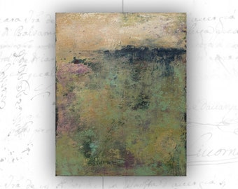 Cold Wax Spring Landscape Painting: Original Small Art (8x10)