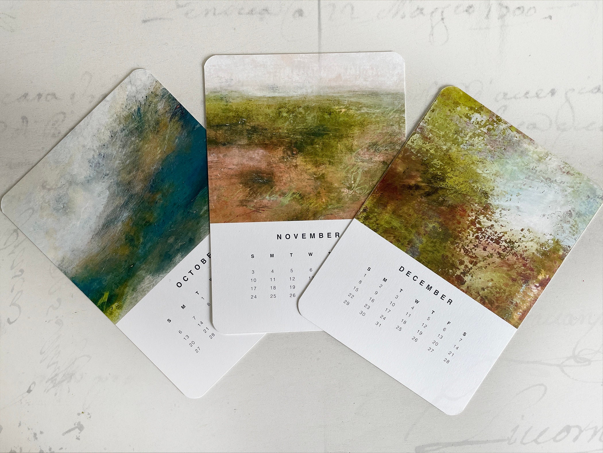 Art Calendars for 2024, Abstract Landscape Calendars, Desk Calendars