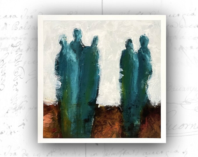 Fine Art Print of Five Figures, Figure Painting Print, Unframed Fine Art Print