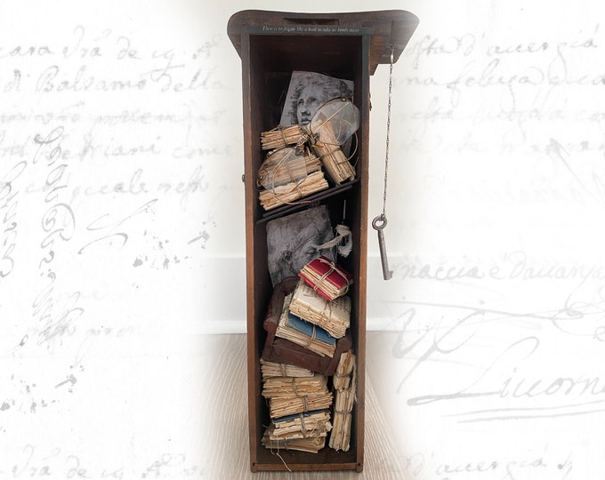 Emily Dickinson Poetry Assemblage: Vintage Book Lover Found Object Art