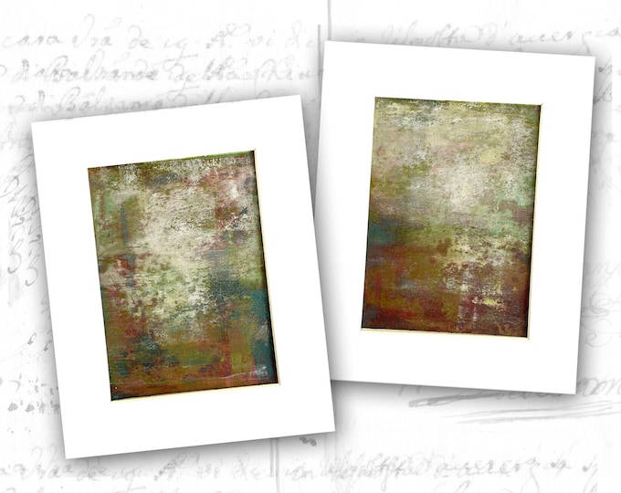 Small Landscape Paintings in Jewel Tones, Unframed Landscape Paintings in Cold Wax and Oil