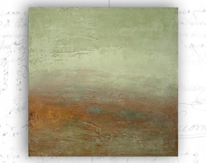 RESERVED Original Painting of Abstract Landscape In Fall, Cold Wax and Oil Painting, Abstract Landscape Painting